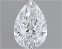 Natural Diamond 0.50 Carats, Pear with  Cut, D Color, VVS2 Clarity and Certified by GIA