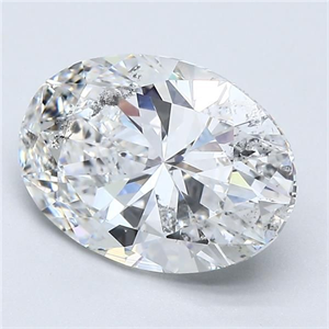 Foto Diamante Natural 3.01 quilates, Ovalado , Color E, claridad SI2 y certificado GIA de