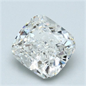 Natural Diamond 1.71 Carats, Cushion with  Cut, H Color, SI1 Clarity and Certified by GIA