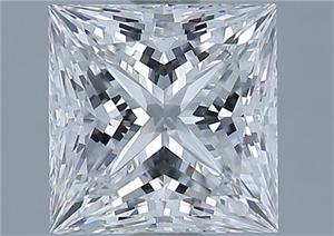 Picture of Natural Diamond 1.61 Carats, Princess with  Cut, F Color, VS2 Clarity and Certified by GIA