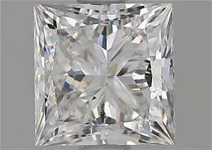 Picture of Natural Diamond 1.01 Carats, Princess with  Cut, E Color, SI1 Clarity and Certified by GIA