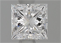 Natural Diamond 0.54 Carats, Princess with  Cut, D Color, VVS2 Clarity and Certified by GIA