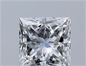 Natural Diamond 0.44 Carats, Princess with  Cut, D Color, VS2 Clarity and Certified by GIA