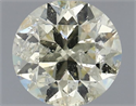 Natural Diamond 0.90 Carats, Round with Excellent Cut, N Color, I1 Clarity and Certified by IGI
