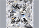Natural Diamond 1.00 Carats, Princess with  Cut, H Color, VVS2 Clarity and Certified by GIA