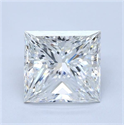 Natural Diamond 4.01 Carats, Princess with  Cut, G Color, SI1 Clarity and Certified by GIA