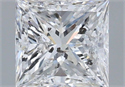 Natural Diamond 1.00 Carats, Princess with  Cut, D Color, I1 Clarity and Certified by IGI
