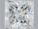 Natural Diamond 1.51 Carats, Princess with  Cut, F Color, SI2 Clarity and Certified by IGI