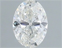 Natural Diamond 0.55 Carats, Oval with  Cut, H Color, SI2 Clarity and Certified by IGI