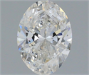 Natural Diamond 1.55 Carats, Oval with  Cut, H Color, I1 Clarity and Certified by IGI
