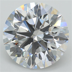 Picture of Lab Grown Diamond 3.38 Carats, Round with Excellent Cut, E Color, VVS2 Clarity and Certified by GIA