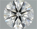 Natural Diamond 0.50 Carats, Round with Excellent Cut, H Color, I1 Clarity and Certified by IGI