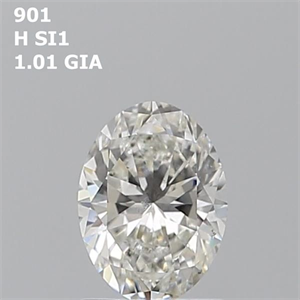 Foto Diamante Natural 1.01 quilates, Ovalado , Color H, claridad SI1 y certificado GIA de