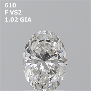 Picture of Natural Diamond 1.02 Carats, Oval with  Cut, F Color, VS2 Clarity and Certified by GIA
