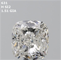 Natural Diamond 1.51 Carats, Cushion with  Cut, H Color, SI2 Clarity and Certified by GIA