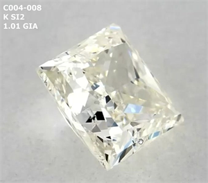 Picture of Natural Diamond 1.01 Carats, Princess with  Cut, K Color, SI2 Clarity and Certified by GIA