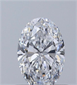 Natural Diamond 0.54 Carats, Oval with  Cut, D Color, VVS2 Clarity and Certified by GIA