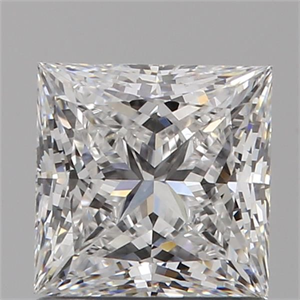 Picture of Natural Diamond 1.01 Carats, Princess with  Cut, E Color, SI1 Clarity and Certified by GIA