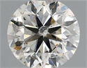 Natural Diamond 0.50 Carats, Round with Very Good Cut, L Color, I1 Clarity and Certified by IGI