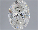 Natural Diamond 1.00 Carats, Oval with  Cut, H Color, I1 Clarity and Certified by IGI