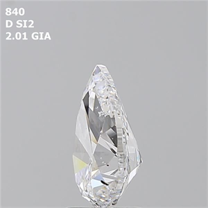 Picture of Natural Diamond 2.01 Carats, Pear with  Cut, D Color, SI2 Clarity and Certified by GIA