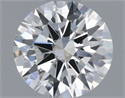 Natural Diamond 0.55 Carats, Round with Excellent Cut, F Color, VS2 Clarity and Certified by GIA