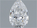 Natural Diamond 0.58 Carats, Pear with  Cut, D Color, VVS2 Clarity and Certified by GIA