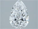 Natural Diamond 2.00 Carats, Pear with  Cut, D Color, SI2 Clarity and Certified by GIA