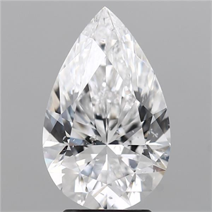 Picture of Natural Diamond 3.04 Carats, Pear with  Cut, D Color, SI2 Clarity and Certified by GIA