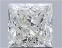 Natural Diamond 1.50 Carats, Princess with  Cut, H Color, SI1 Clarity and Certified by HRD