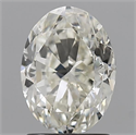 Natural Diamond 1.51 Carats, Oval with  Cut, K Color, SI2 Clarity and Certified by GIA
