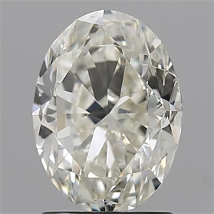 Picture of Natural Diamond 1.51 Carats, Oval with  Cut, K Color, SI2 Clarity and Certified by GIA