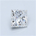 Natural Diamond 1.06 Carats, Princess with  Cut, E Color, SI2 Clarity and Certified by GIA