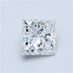 Picture of Natural Diamond 1.06 Carats, Princess with  Cut, E Color, SI2 Clarity and Certified by GIA