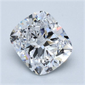 Natural Diamond 2.61 Carats, Cushion with  Cut, D Color, SI1 Clarity and Certified by GIA