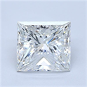 Natural Diamond 4.01 Carats, Princess with  Cut, G Color, SI1 Clarity and Certified by GIA