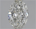 Natural Diamond 0.50 Carats, Oval with  Cut, H Color, SI2 Clarity and Certified by GIA