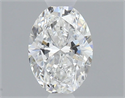 Natural Diamond 0.50 Carats, Oval with  Cut, F Color, VVS2 Clarity and Certified by GIA