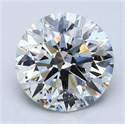 Natural Diamond 2.50 Carats, Round with Excellent Cut, G Color, SI2 Clarity and Certified by GIA