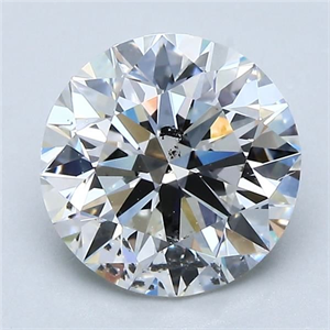 Picture of Natural Diamond 2.50 Carats, Round with Excellent Cut, G Color, SI2 Clarity and Certified by GIA