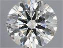 Natural Diamond 0.53 Carats, Round with Excellent Cut, I Color, SI2 Clarity and Certified by IGI