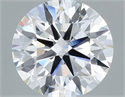 Lab Grown Diamond 2.57 Carats, Round with Ideal Cut, D Color, VVS1 Clarity and Certified by IGI