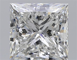 Picture of Natural Diamond 3.82 Carats, Princess with  Cut, H Color, SI2 Clarity and Certified by GIA