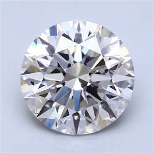 Picture of Natural Diamond 2.30 Carats, Round with Excellent Cut, G Color, SI1 Clarity and Certified by GIA