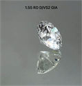 Natural Diamond 1.55 Carats, Round with Excellent Cut, D Color, VS2 Clarity and Certified by GIA