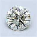 Natural Diamond 1.50 Carats, Round with Excellent Cut, M Color, VVS1 Clarity and Certified by HRD