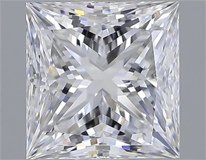 Picture of Natural Diamond 1.53 Carats, Princess with  Cut, E Color, VS2 Clarity and Certified by GIA