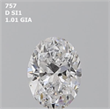 Natural Diamond 1.01 Carats, Oval with  Cut, D Color, SI1 Clarity and Certified by GIA