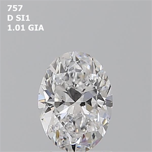 Picture of Natural Diamond 1.01 Carats, Oval with  Cut, D Color, SI1 Clarity and Certified by GIA