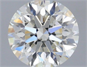 Natural Diamond 0.54 Carats, Round with Excellent Cut, H Color, VS2 Clarity and Certified by IGI